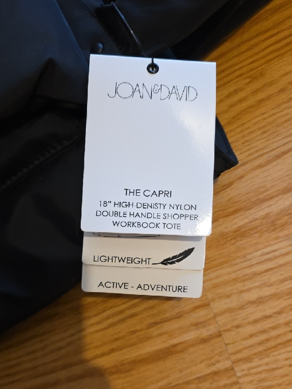 JOAN & DAVID The Capri Black Nylon Workbook Tote - Picture 2 of 14